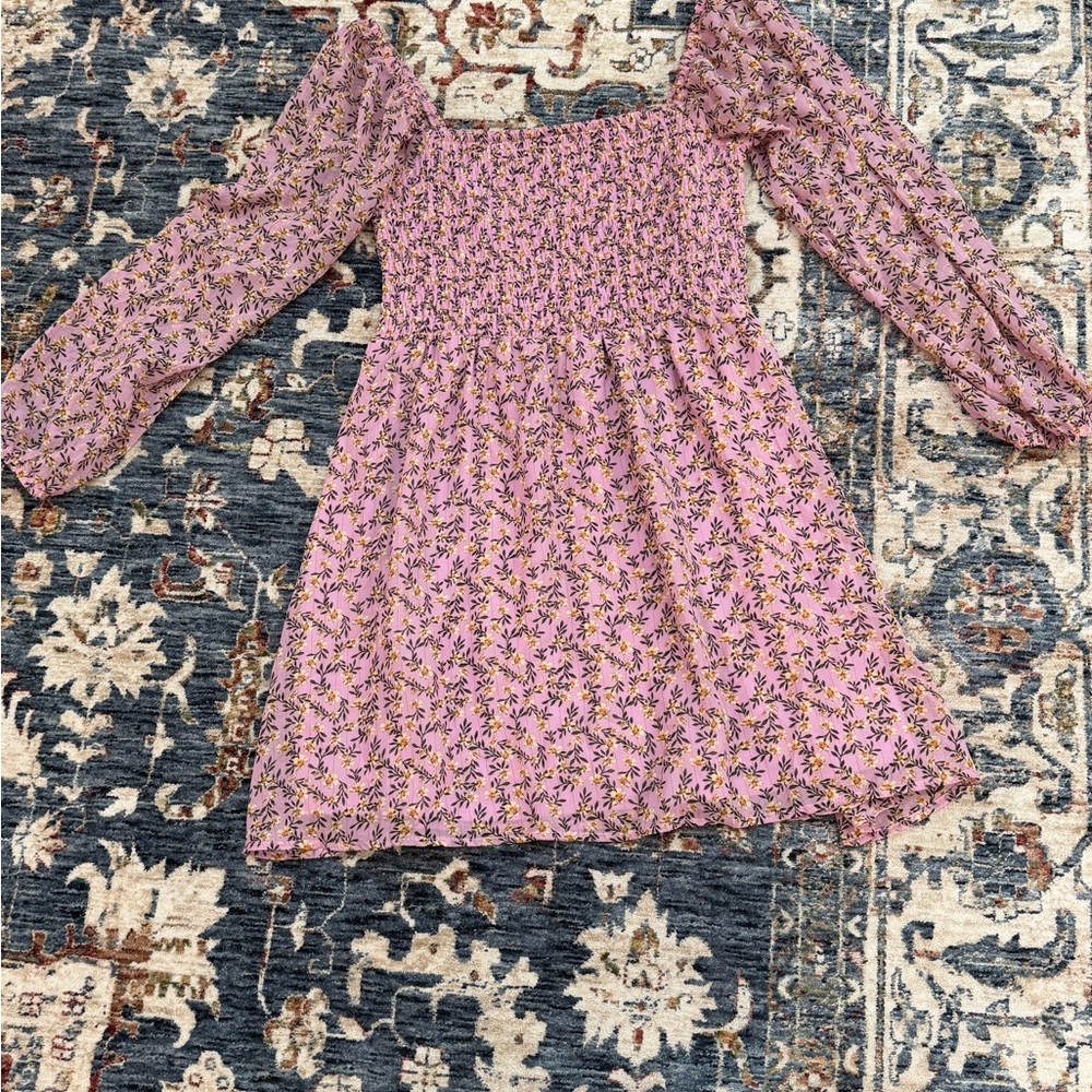 Rue21 Lavender Pink Floral Smocked Mini Dress